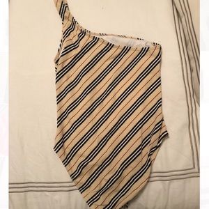 Burberry off the shoulder one piece